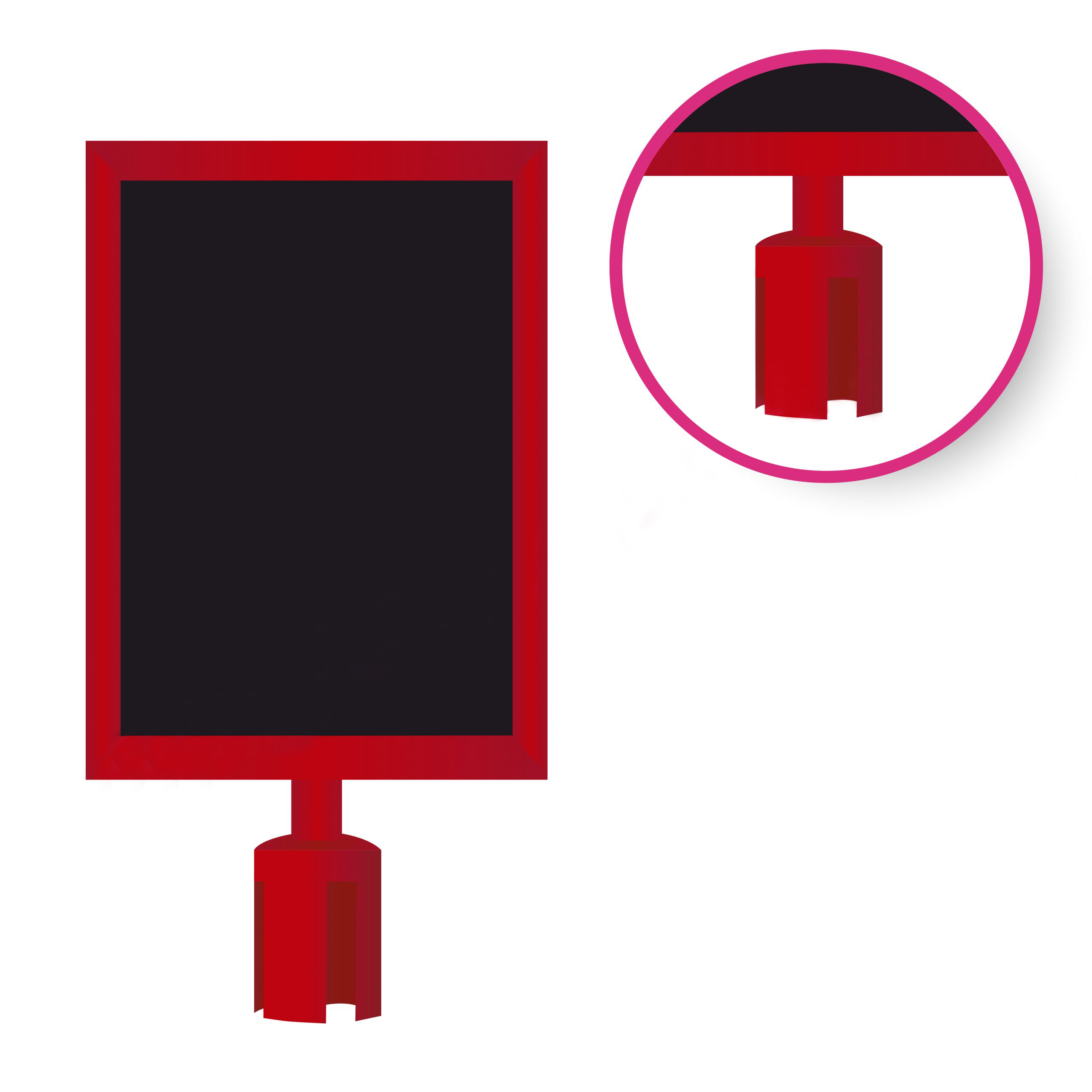 PORTA GRAFICA VERTICAL ROJA PARA SEPARADOR CON CINTA RETRACTIL