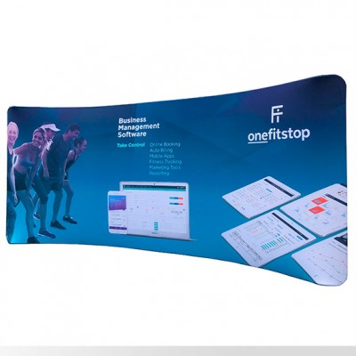 PANEL PUBLICITARIO TUBO TEXTIL CURVO 600*230 CMS