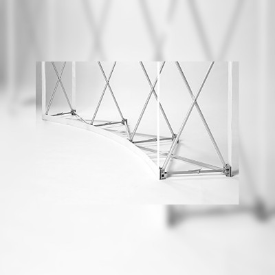 CONECTOR X ALUMINIO CUADRADO PARA PANEL ARAÑA TEXTIL CURVO